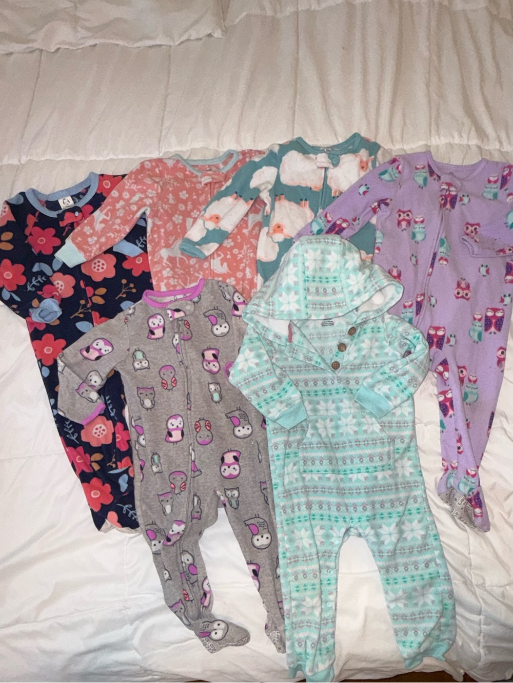 Baby girl fleece sleeper bundle